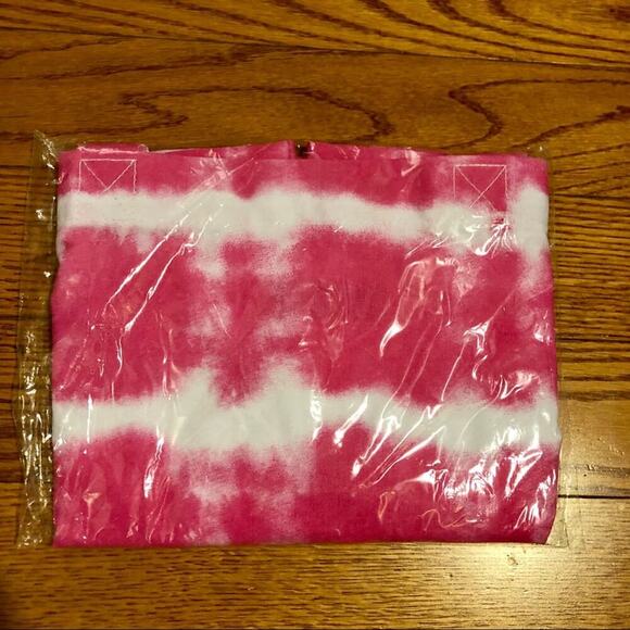 BLOOMINGDALE'S Limited Edition Pink Tie White Dye Canvas Tote  NWT - Picture 6 of 6